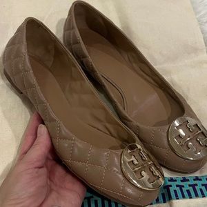 Tory Burch Quinn Quilted Ballerina Flat - Size 7